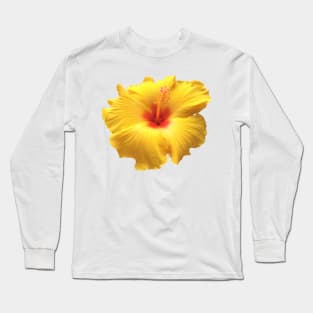 Yellow and Red Hibiscus Long Sleeve T-Shirt